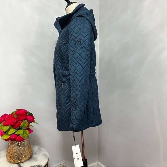 Calvin Klein Peacock Color Quilted Chevron Jacket - Size Small - Duplicate - Picture 7 of 15